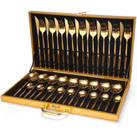 24-Piece Gold Cutlery Set with Gift Box