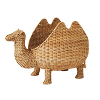 Woven Camel Storage Basket with Lid