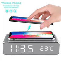 LED Alarm Clock with Wireless Charging