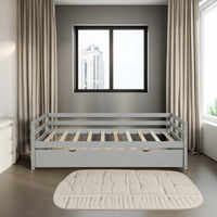 Twin Daybed with Trundle — Grey