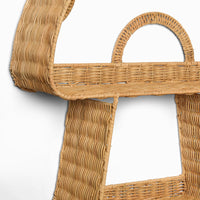 Woven Rattan Mushroom Wall Shelf