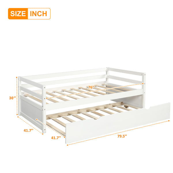 Twin Daybed with Trundle — White