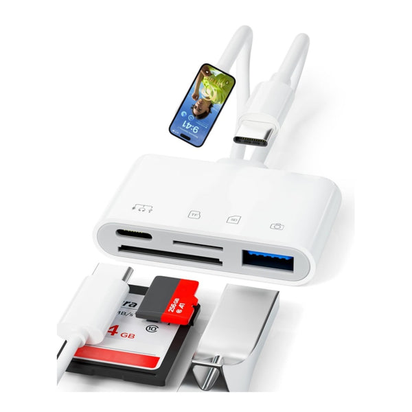 4-in-1 Card Reader & Charging Adapter