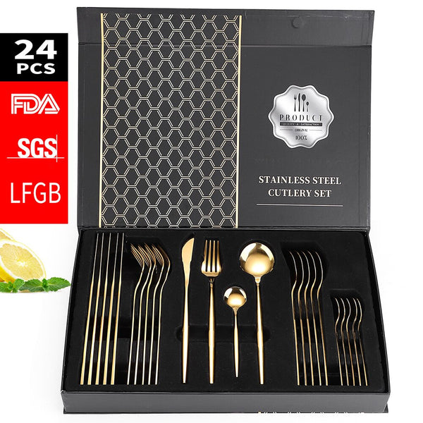 24-Piece Stainless Steel Cutlery Set