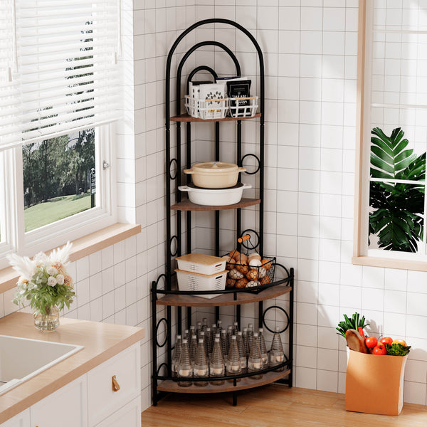 4-Tier Corner Bookshelf & Plant Stand
