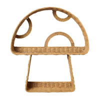 Woven Rattan Mushroom Wall Shelf