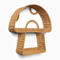 Woven Rattan Mushroom Wall Shelf
