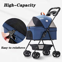 Foldable 4-Wheel Pet Stroller