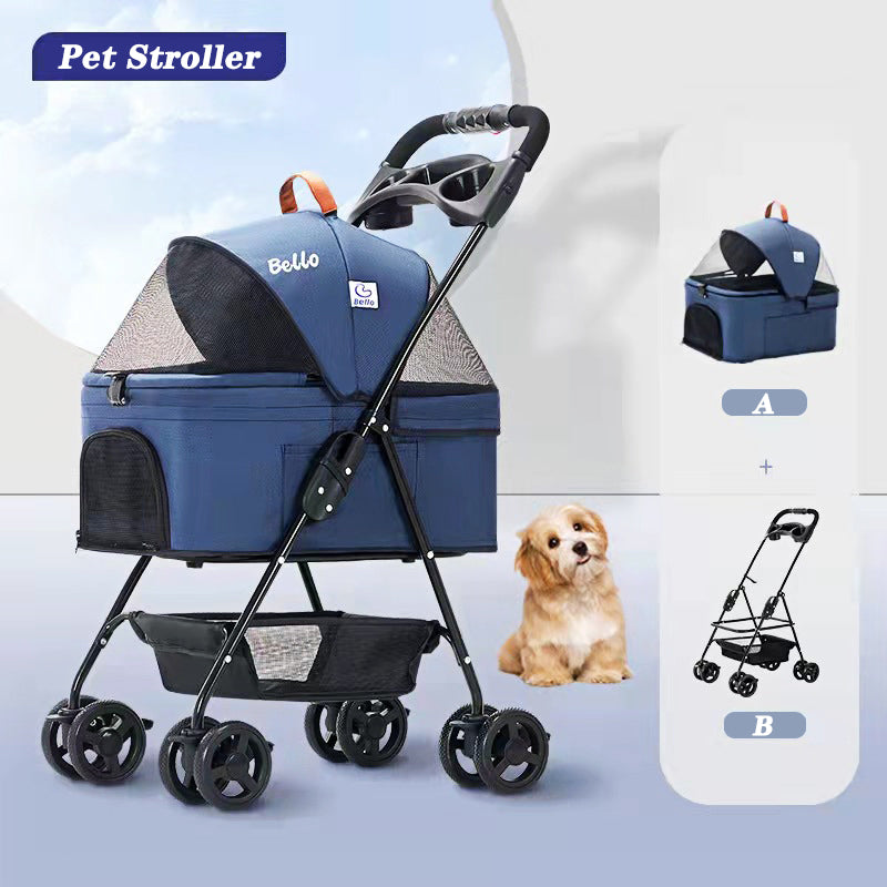 Foldable 4-Wheel Pet Stroller