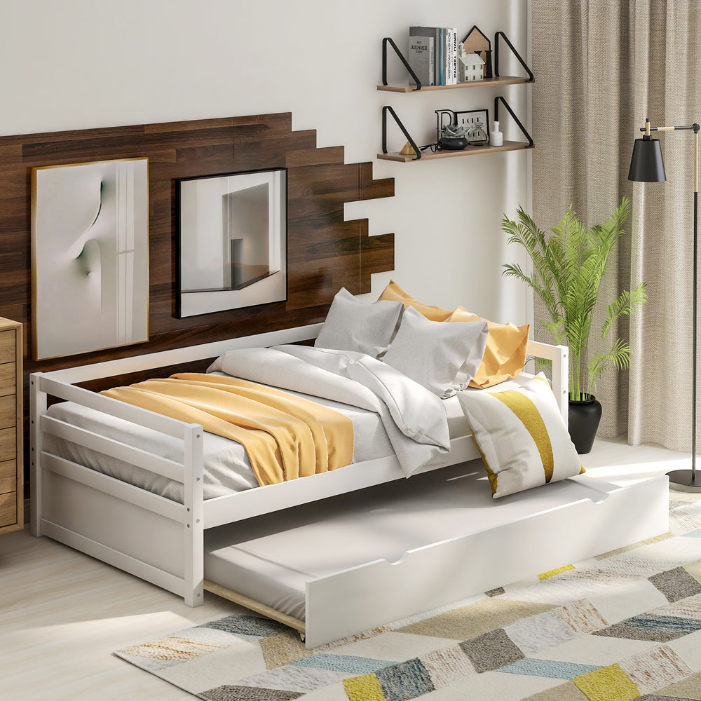 Twin Daybed with Trundle — White
