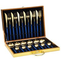 24-Piece Gold Cutlery Set with Gift Box
