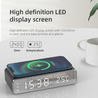 LED Alarm Clock with Wireless Charging