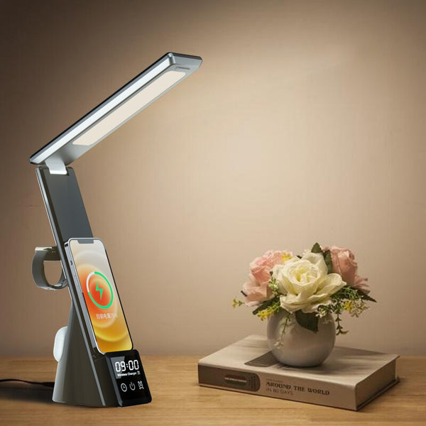 3-in-1 Lamp, Clock & Wireless Charger