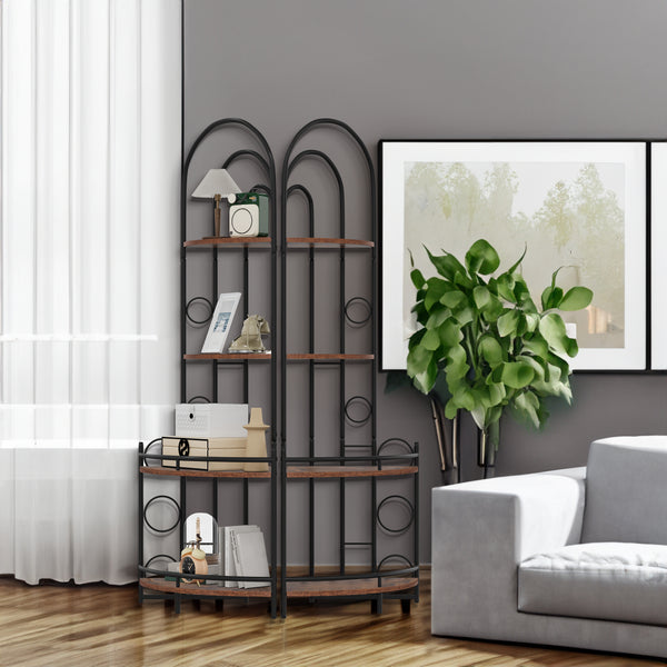 4-Tier Corner Bookshelf & Plant Stand